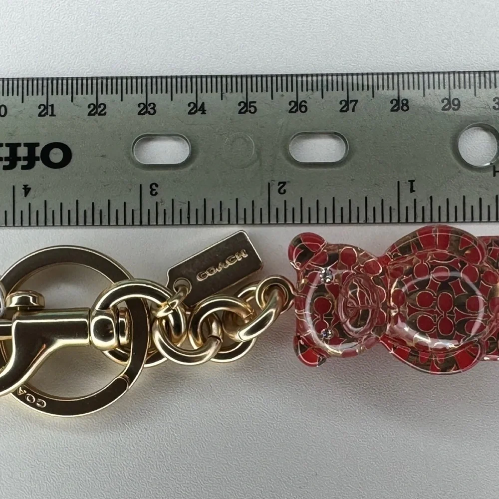 Coach Resin Gummy Bear Bag Charm Gold/Wine CK062 Keychain - Picture 13 of 16